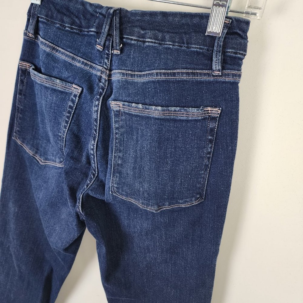 Good American Dark Wash Good Legs Crop Stretch Denim Jeans Size 4/27 - Picture 9 of 11